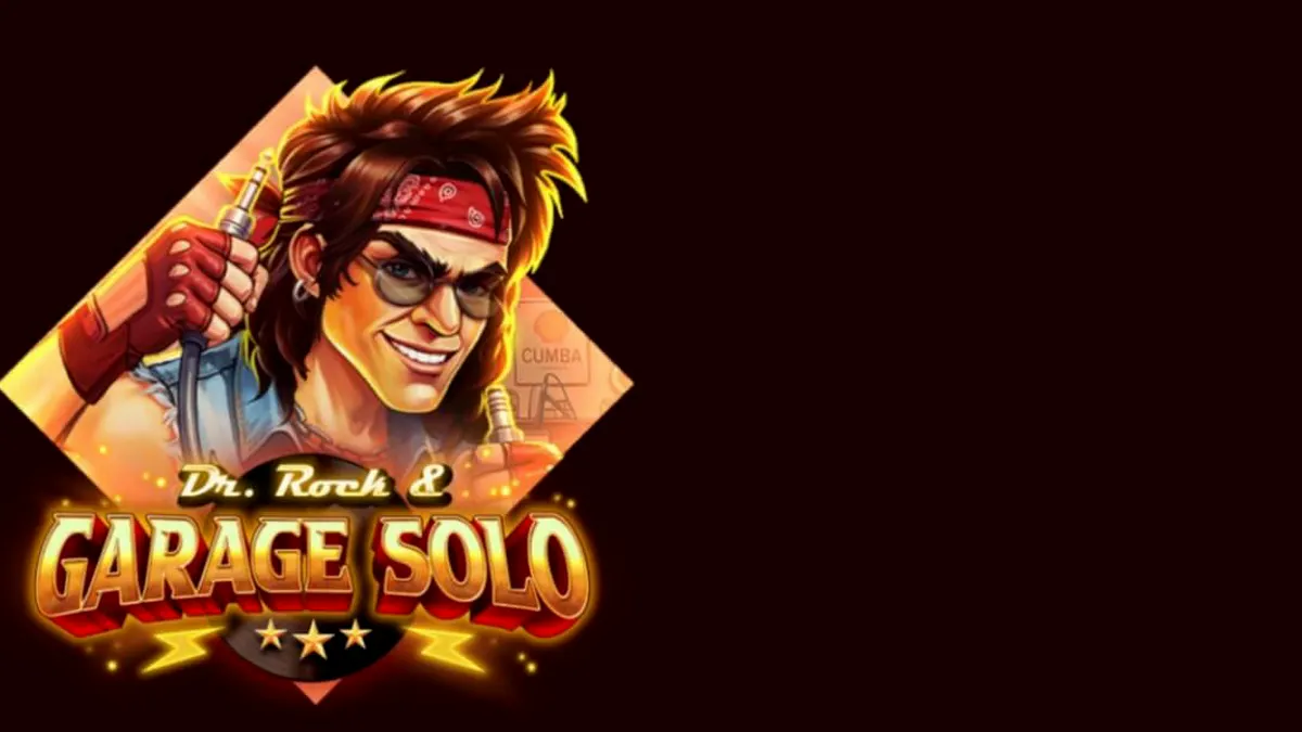 Interface do slot Dr. Rock & Garage Solo em um smartphone