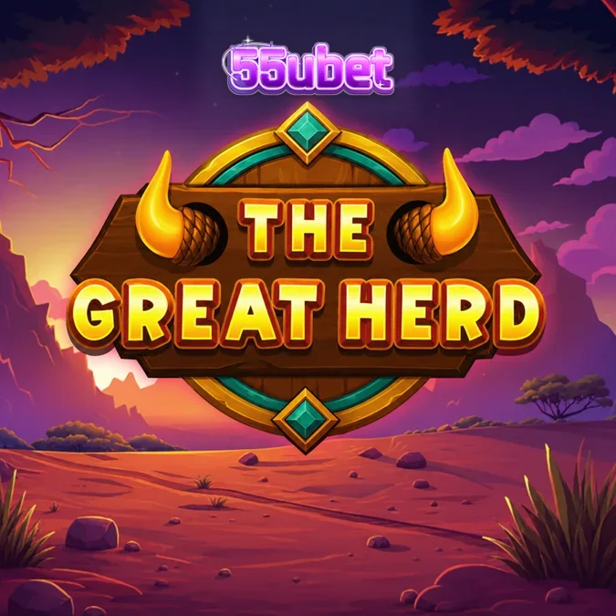 Interface do jogo de slot The Great Herd com temática de savana